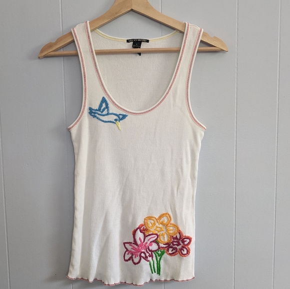 Lucky Brand Tops - Lucky Brand Embroidered Tank